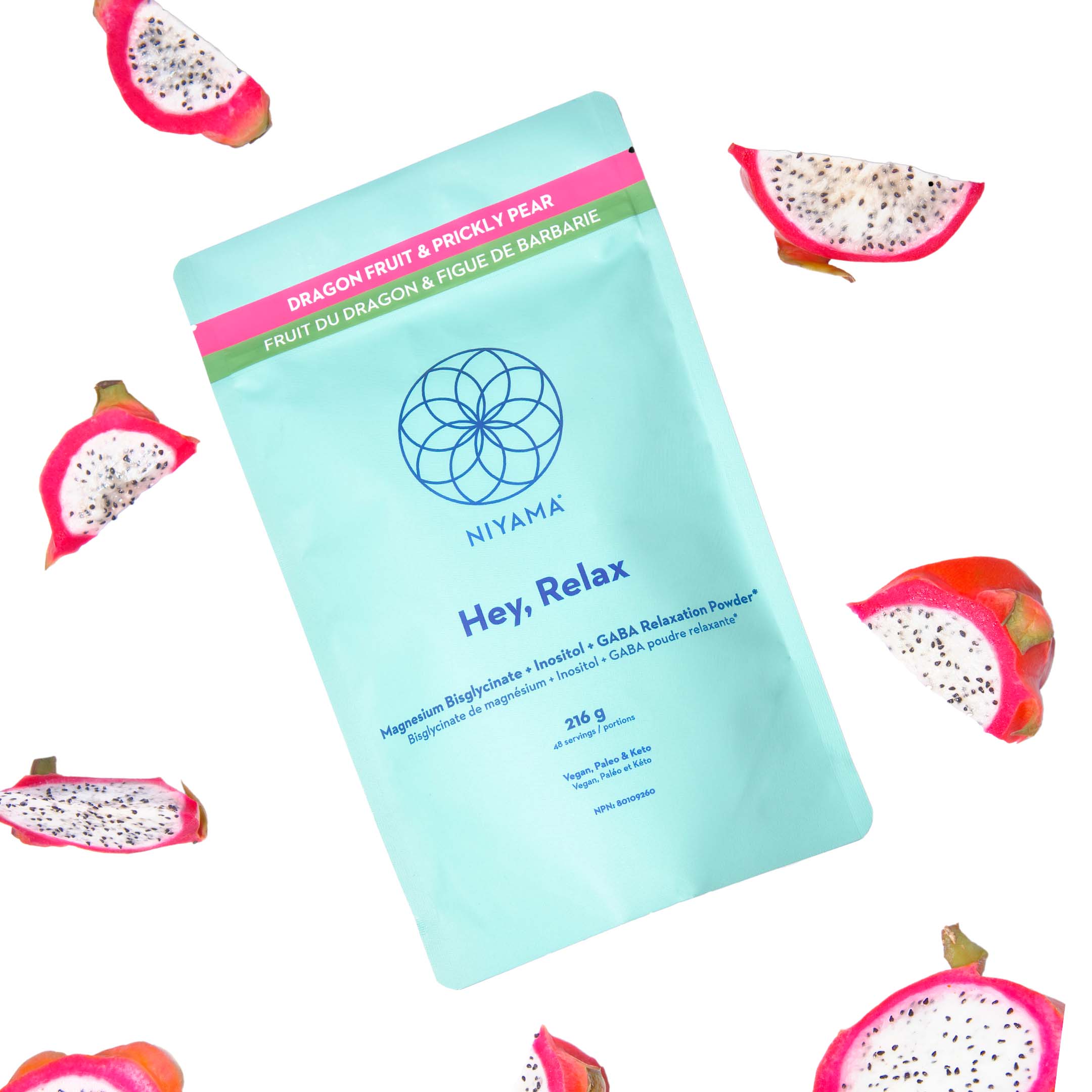Hey Relax  Magnesium Bisglycinate + Inositol + Gaba - Dragon Fruit Flavour - Image 2