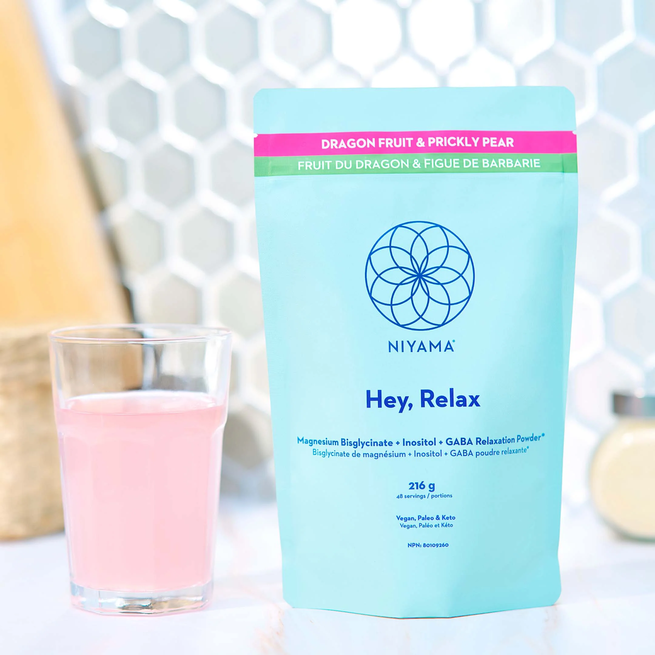 Hey Relax  Magnesium Bisglycinate + Inositol + Gaba - Dragon Fruit Flavour - Image 3