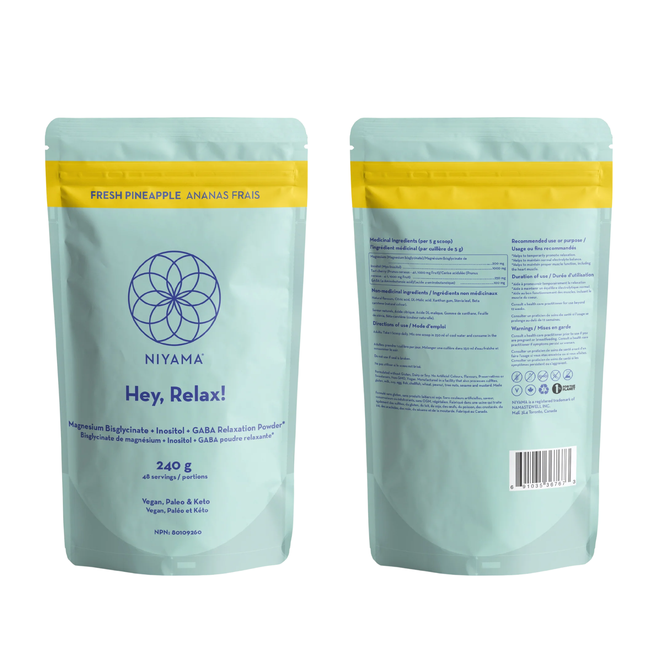 Hey Relax  Magnesium Bisglycinate + Inositol + Gaba - Pineapple Flavour - Image 3