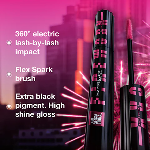 Maybelline Lash Sensational Firework Mascara, Washable Mascara, Volumize, 360 Flare Impact, 10 ml - Image 3