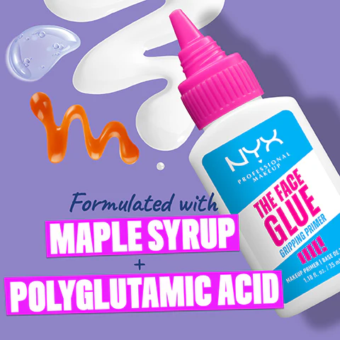 NYX Professional Makeup The Face Glue Primer, Gripping Primer, With POLYGLUTAMIC ACID for Hydration & MAPLE SYRUP for Grip, Up to 24 hour Hydration & Makeup Wear - Image 2