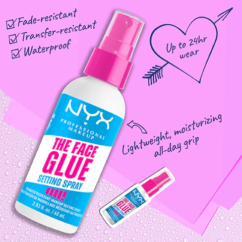 NYX Professional Makeup The Face Glue Setting Spray, Gripping Makeup Setting Spray with MAPLE SYRUP, Up to 24 hr wear, Transfer resistant & Waterproof, Non-sticky, 60 ml - Image 2