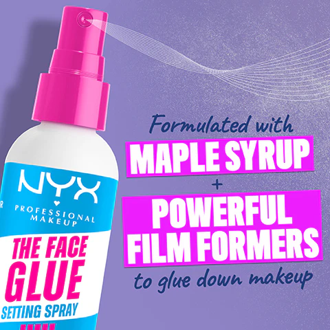 NYX Professional Makeup The Face Glue Setting Spray, Gripping Makeup Setting Spray with MAPLE SYRUP, Up to 24 hr wear, Transfer resistant & Waterproof, Non-sticky, 60 ml - Image 4