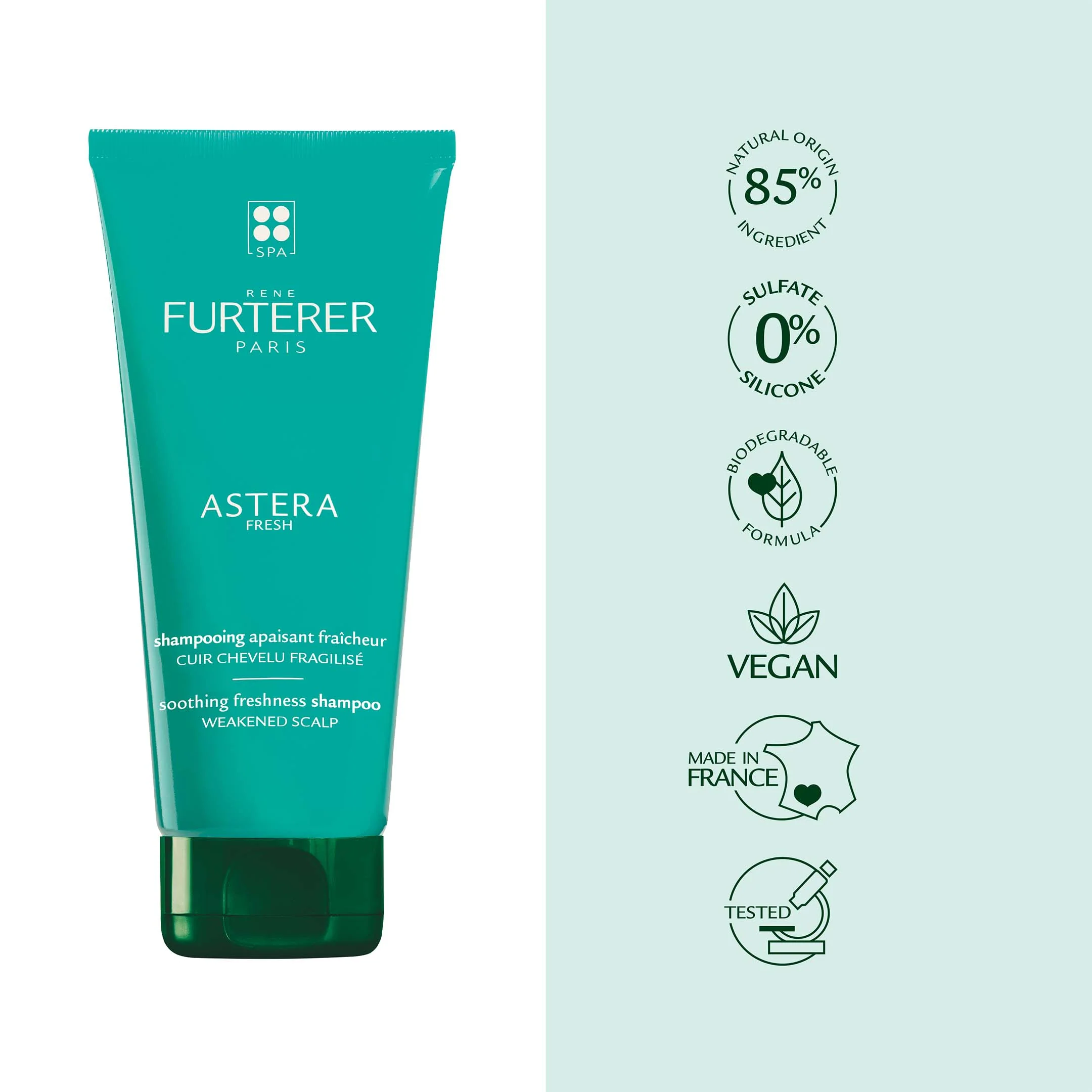 René Furterer Soothing Freshness Shampoo - Shampoo For Weakened Scalps - Astera Fresh - 200Ml - Image 4