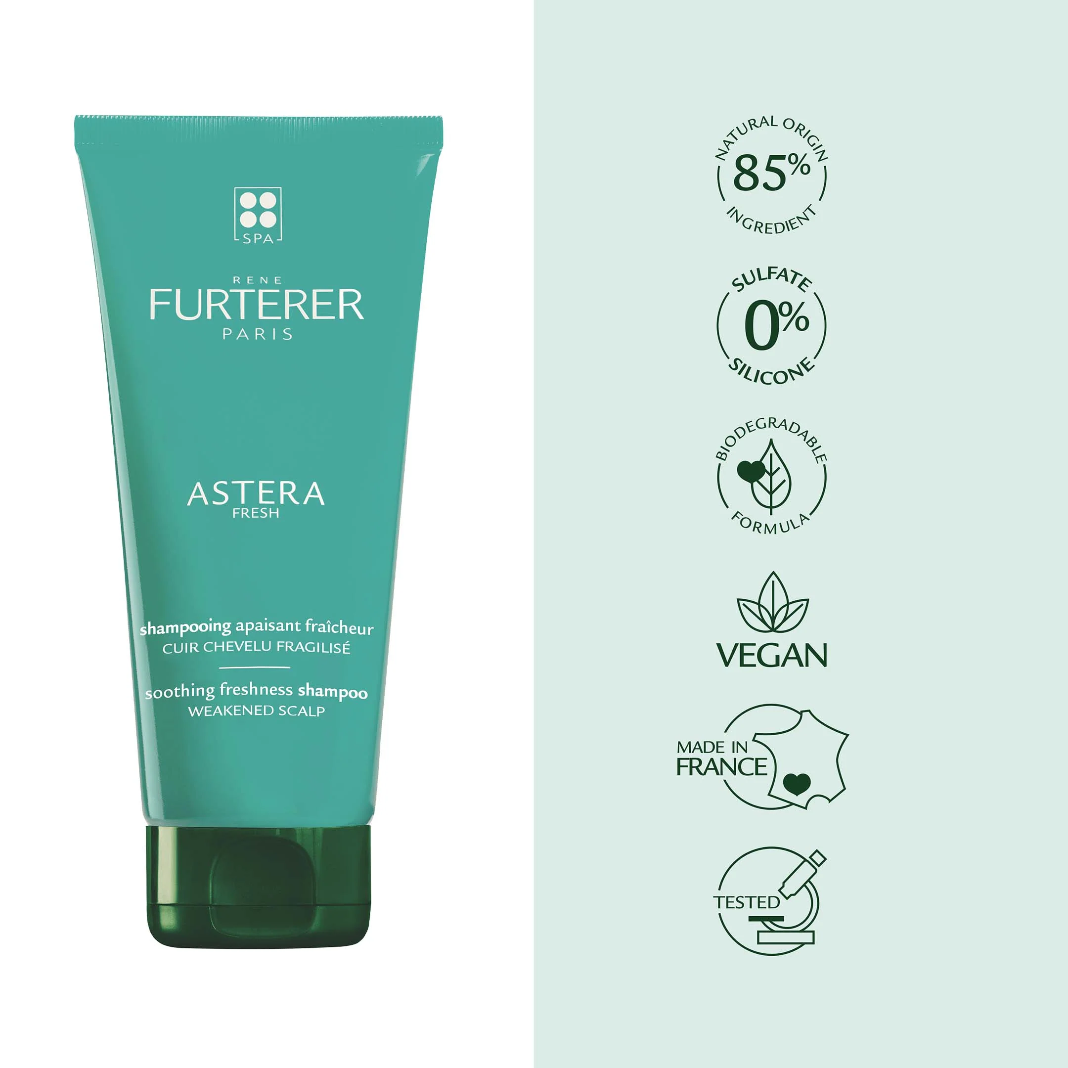 René Furterer Soothing Freshness Shampoo - Shampoo For Weakened Scalps - Astera Fresh - 200Ml - Image 8