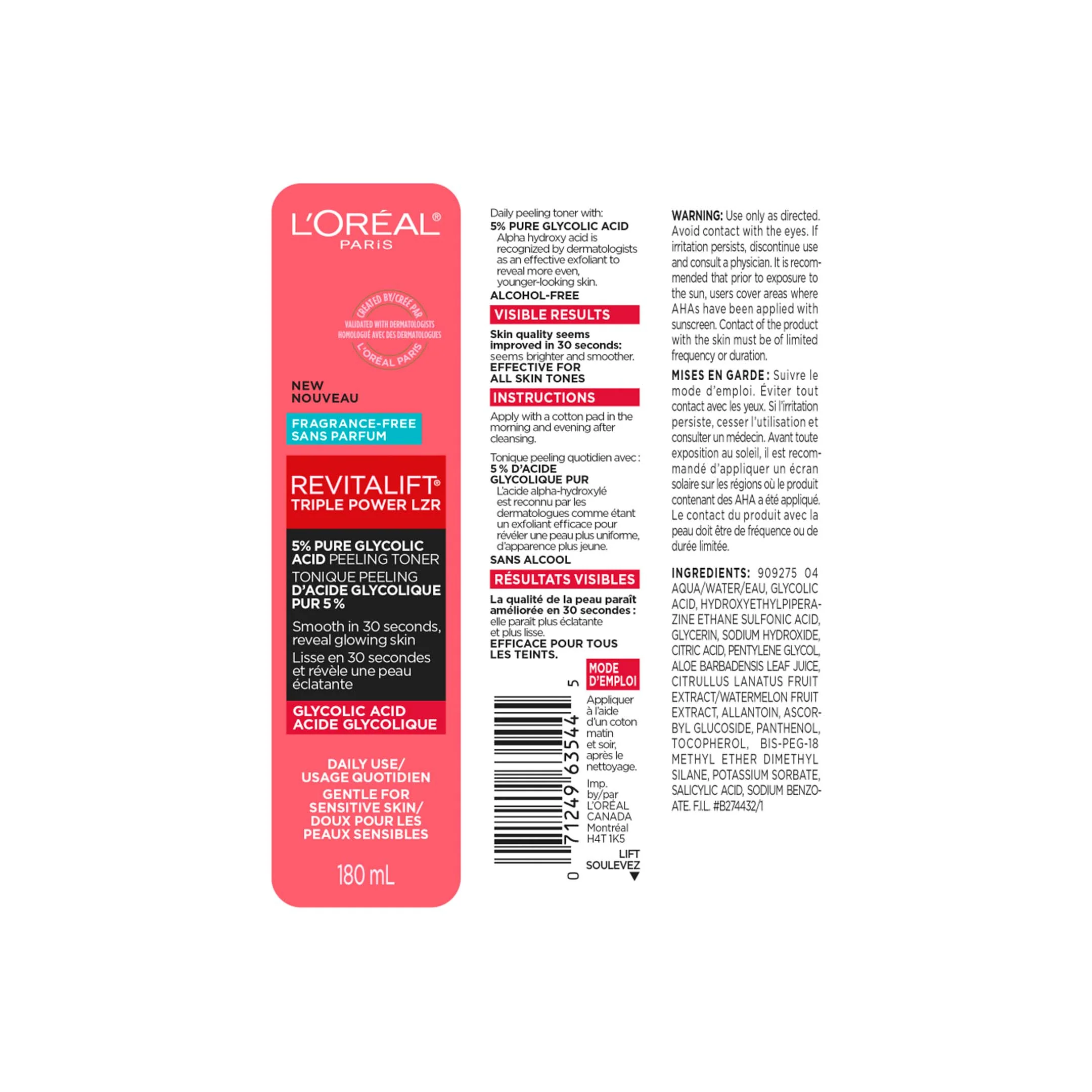Revitalift Triple Power Lzr Glycolic Acid Peeling Toner - Image 3